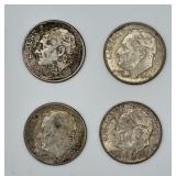 4 Silver Roosevelt Dimes