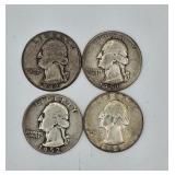 Silver Washington Quarters (4)