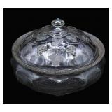 Antique EAPG Grape Panel Manganese Glass Tureen
