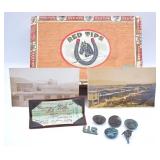 Antique Military Buttons, Photo Cards, Moose Lodge