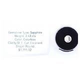 2.43cts White Sapphire Appraised Gemstone