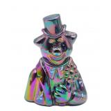 Fenton Plum Carnival Glass Signed Clown