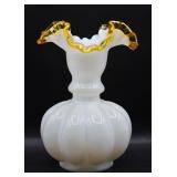 Vintage Fenton Gold Crest Vase