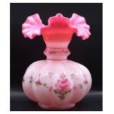 Fenton Glass Rosalene Melon Exclusive Roses Vase