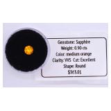.90cts Orange Sapphire Appraised Gemstone