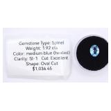 1.92cts Spinel Md Blue Appraised Gemstone
