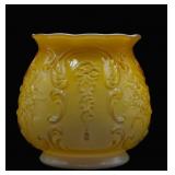 Fenton Wild Rose & Bow Knot Yellow Cased Vase