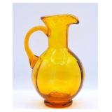 Vintage Blenko Cadmium Amber Glass Pitcher