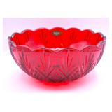 Shannon Crystal Ruby Flash Crystal Serving Bowl