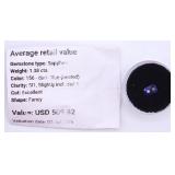 1.38cts Dark Blue Sapphire Appraised Gemstone