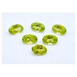 3.0ct  Peridot Oval Cut Gemstones (6)