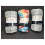 3) New Mainstay Fleece Throw Blankets