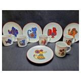 5) Cup & Sandwich Plate Sets Bareuther Waldsassen