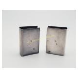 2) Vintage Sterling Silver Matchbox Holders