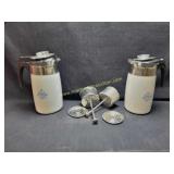 2 Vintage Blue Cornflower Corning Ware Percolator