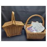 2 Wicker Basket & Misc Decor