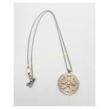 Vintage Sterling Silver 14K Gold & Diamond