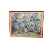 Vintage Impasto Painting On Canvas Landscape