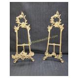 Pair Of Vintage Brass Picture Holders