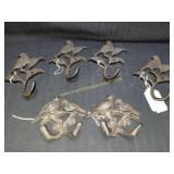 Group Of 6 Cast Iron Bird Coat Hook