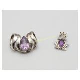 Sterling Silver & Amethyst Pendants