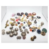 Collection Of Vintage Buttons - Mix Media -