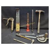 Mix Hand Tools Lot - Hacksaw, Grease Gun,