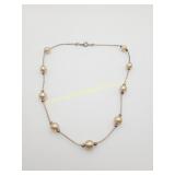 Vintage Sterling Faux Pearl Necklace