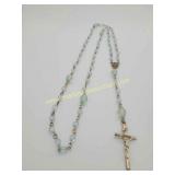 Vintage Crucifix - Green / Blue Color Beads