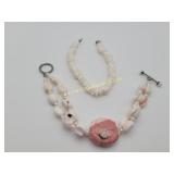 Vintage Seashells Bracelet w Sterling Clasp