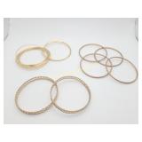 Mix Lot Of Vintage Gold Color Bangle Bracelets