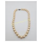 Vintage Sterling Silver Clasp Faux Pearl Necklace