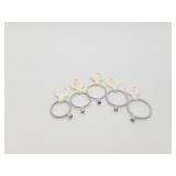 5) Sterling Silver Semiprecious Stones Stacking