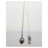2) Sterling Silver Chains & 2 Pendants