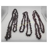 3) Vintage Apple Seeds Long Necklaces