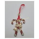 MONET 2016 Rhinestones Candy Cane Ornament