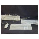 3) Vintage Keyboards & 1 Mouse For Apple MAC