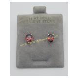 Vintage 14K Yellow Gold Garnet Earrings