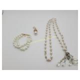 Mix Lot Faux Pearls Necklace, Pendant & Bracelet