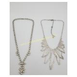 2) Vintage Rhinestones Necklaces