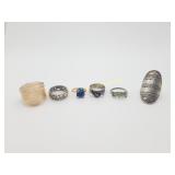 Mix Lot Of 6 Fashion Rings - Mix Sizes