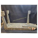Wood Zebra Bench - Needs Repair