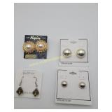4) Sets Of Vintage Earrings - Sterling & Napier
