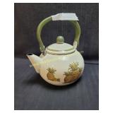 Vintage Enameled Pineapple Theme Tea Pot