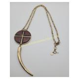 Lucky Brand Tribal Boho Style Necklace Wood &