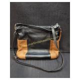 Coach Hobo Handbag Black / Brown Pebbled Leather