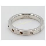 Sterling Silver COACH Ring Sz 7 - Missing Stones