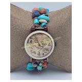 Vintage Giordano Quartz Map Watch W Multiple