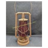 Vintage DIETZ Hy Lo Lantern Red Glass Shade