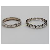 2) Sterling Silver Ring Stars & Hearts